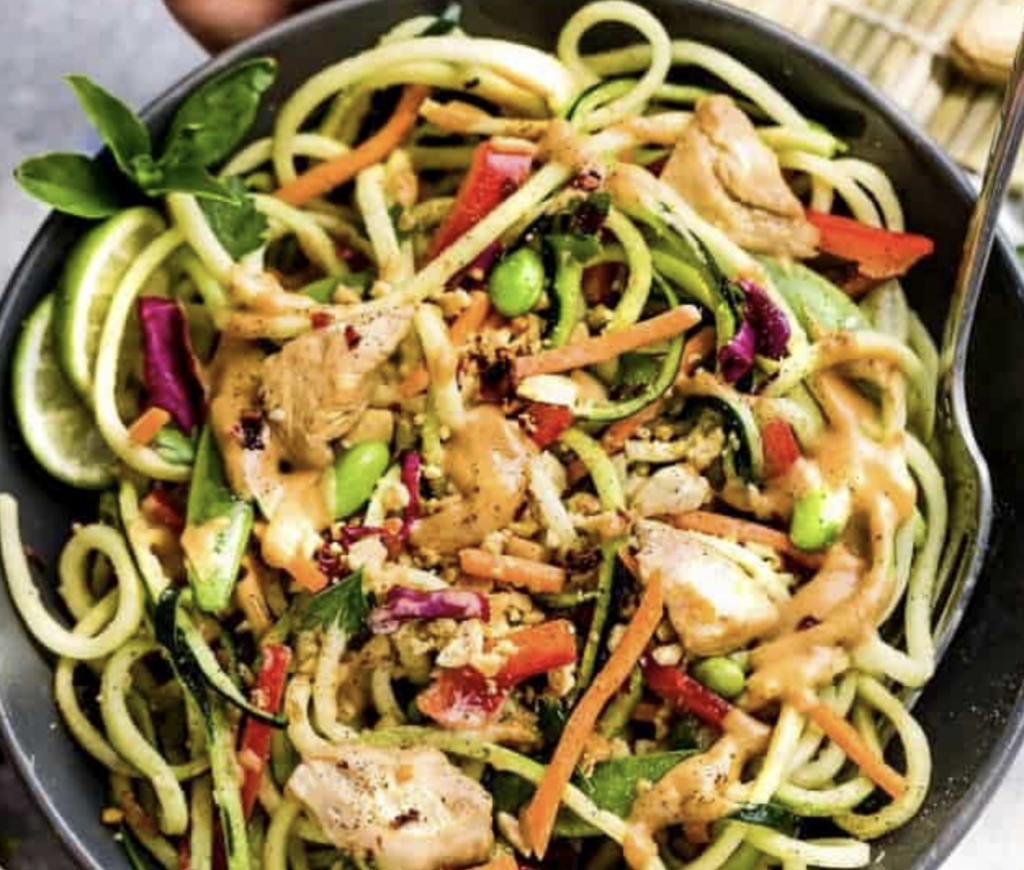 Sesame Chicken with Noodles or Zoodles